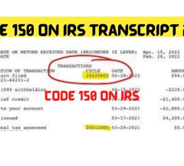 Code 150 on IRS Transcript