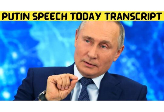Putin Speech Today Transcript