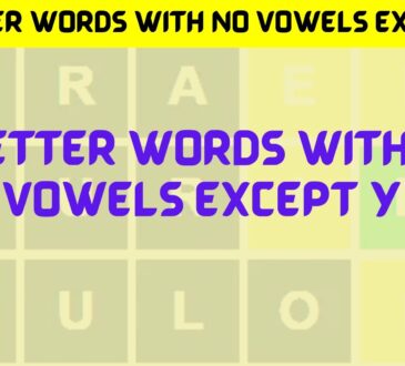 5 Letter Words With No Vowels Except Y