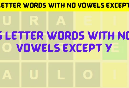 5 Letter Words With No Vowels Except Y