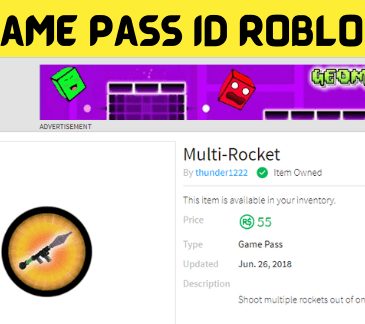 Game Pass ID Roblox