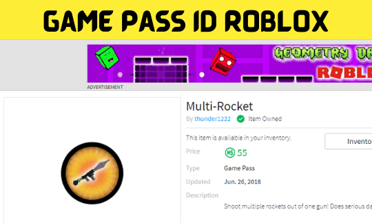 Game Pass ID Roblox