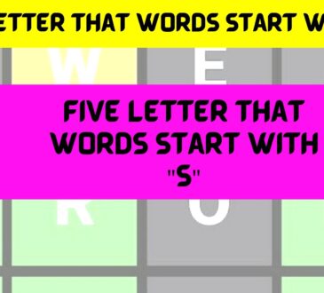 Five Letter That Words Start With S