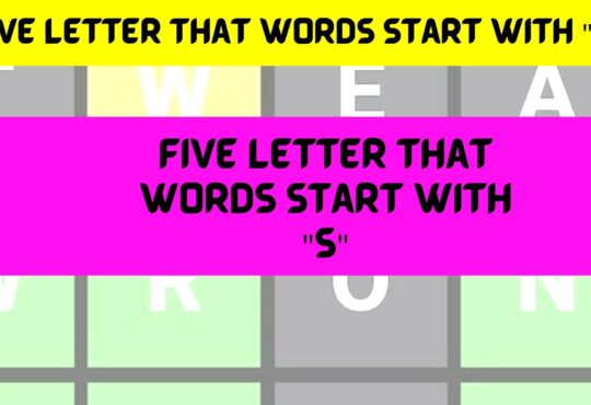 Five Letter That Words Start With S