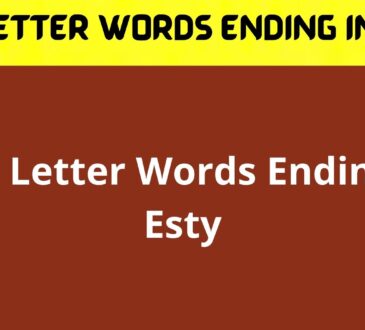 Five Letter Words Ending In Esty