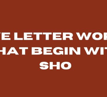 Five Letter Words That Begin With Sho