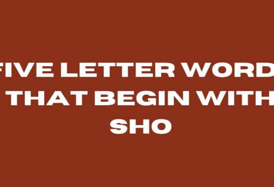 Five Letter Words That Begin With Sho