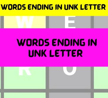 Words Ending In UNK Letter