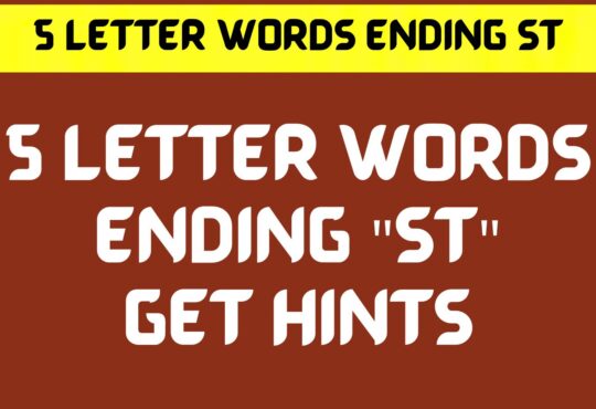 5 Letter Words Ending St