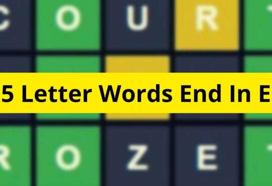 5 Letter Words End In E