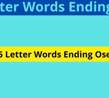 5 Letter Words Ending Ose